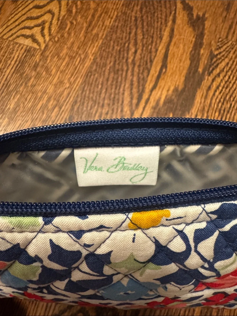 Vera Bradley Floral Quilted Cosmetic Pouch - Navy, Red, Blue, White, Green